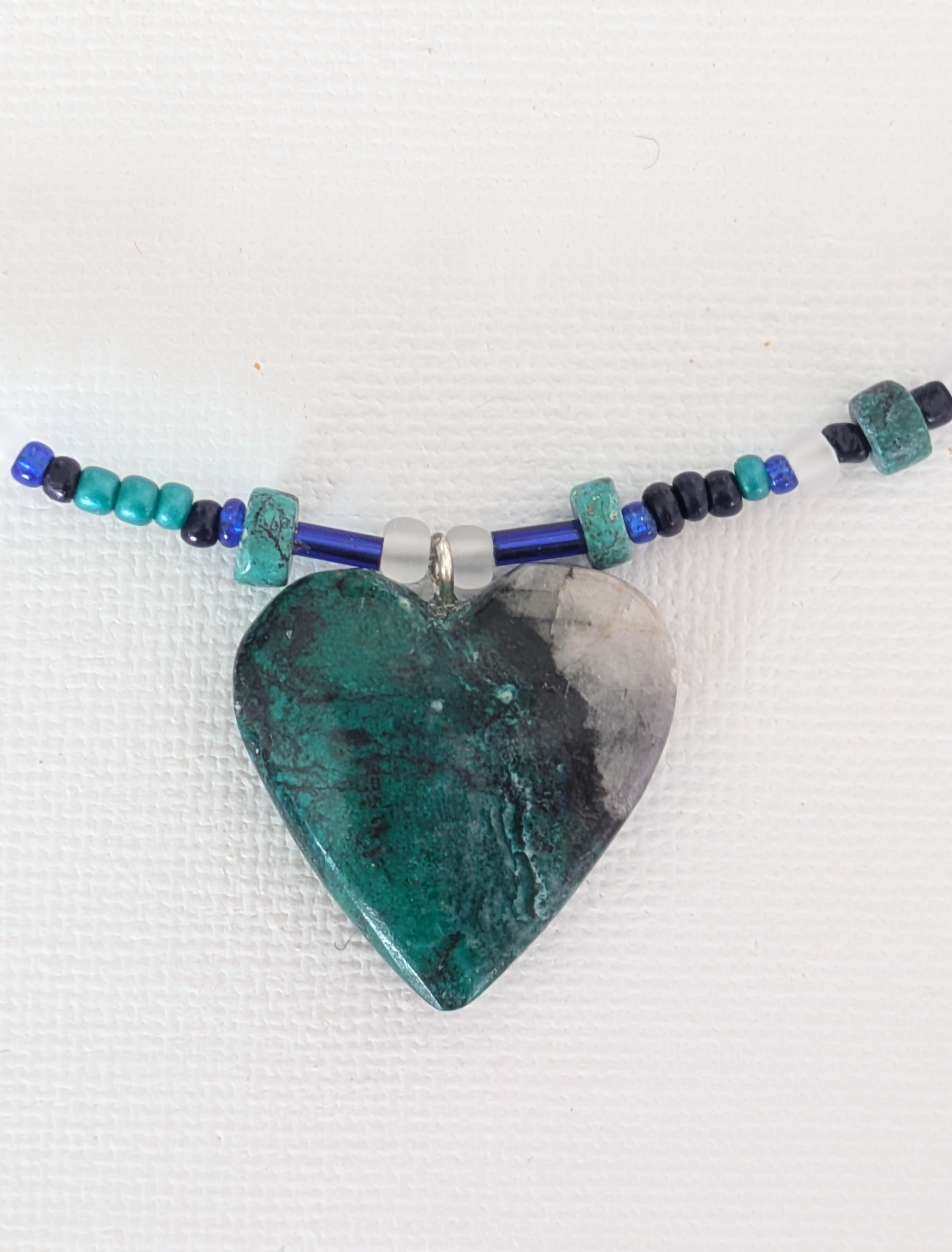 Coeur en Chrysocolle et Azurite