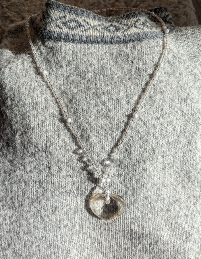 Coeur en cristal de roche.